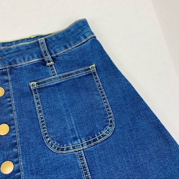 Altar’d State Front Snap Denim Skirt Size S - Picture 3 of 10